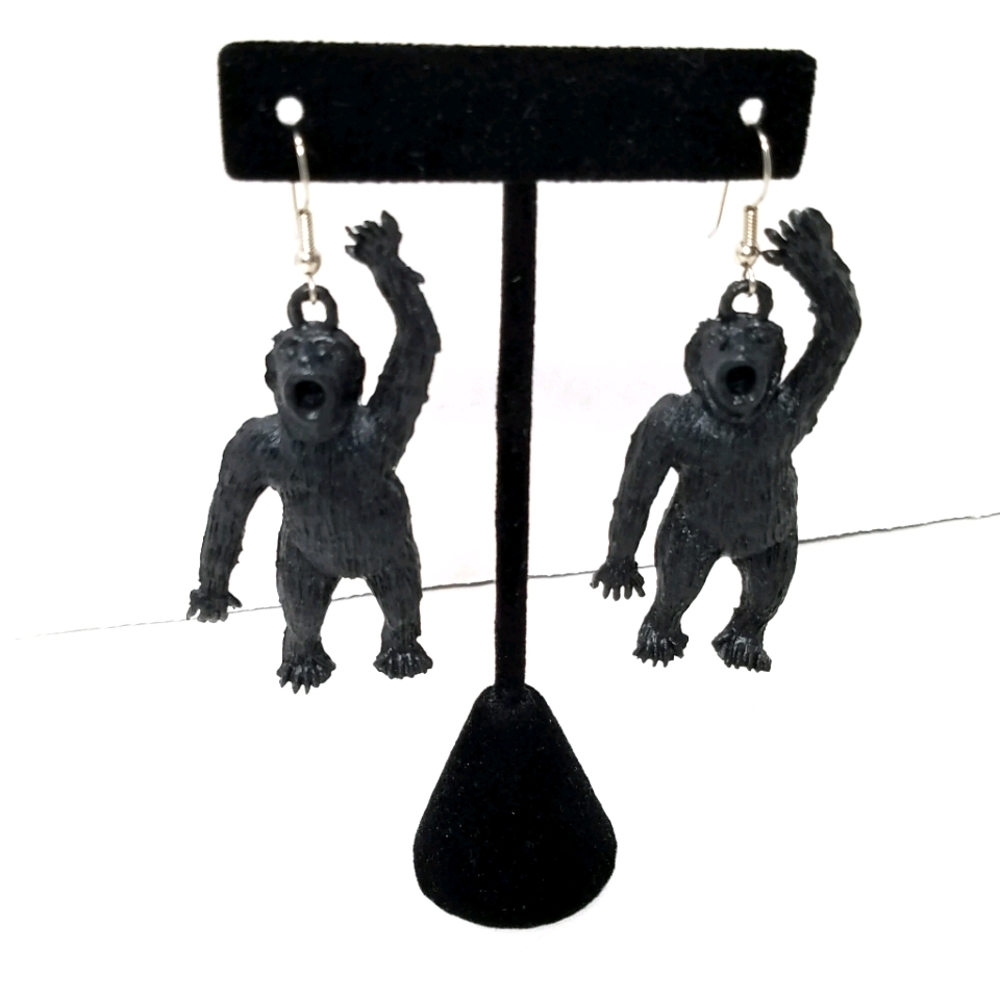 Gorilla Earrings Dangle Plastic